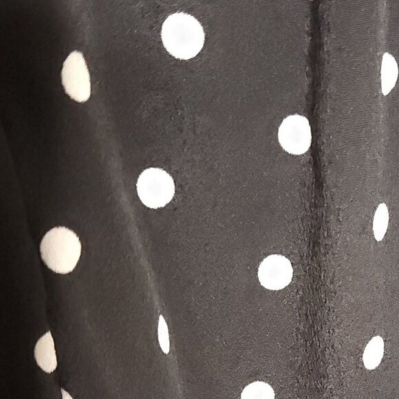 Talbots Petite Black White Polka-dot Sleeveless Flowy Dress 8P - Picture 5 of 9
